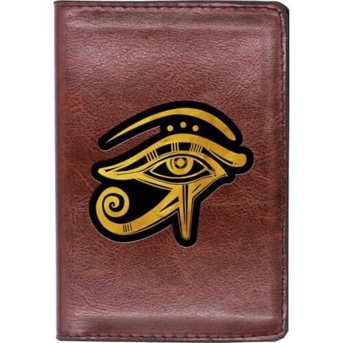 High Quality Leather Vintage The Eye of Horus Printing Travel Passport Cover ID Credit Card Case