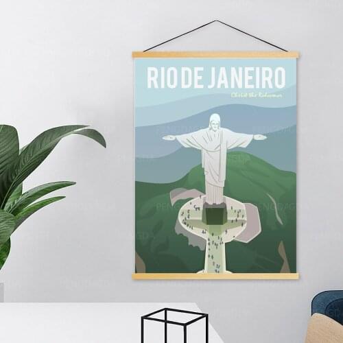 Canvas Print Painting Wall Art Sunset Scenery Picture Poster Home Decor Solid Wood Hanging Scrolls Living Room for Living Room