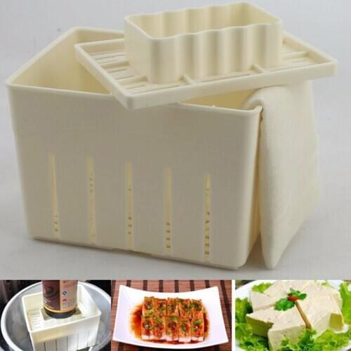 DIY Plastic Tofu Press Mould Homemade Tofu Mold Soybean Curd Tofu Making Mold without Cheese Cloth Kitchen Cooking Tool Set [3]