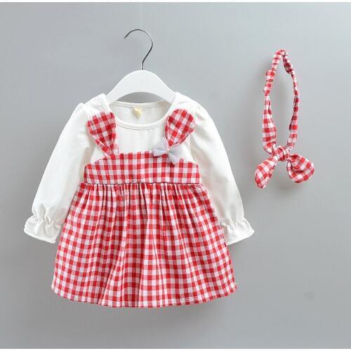 Long Sleeve Baby Girls Dress for Girl Plaid Birthday 0 2T Newborn Toddler Dresses Kids Casual Clothes Vestido Infantil 24M