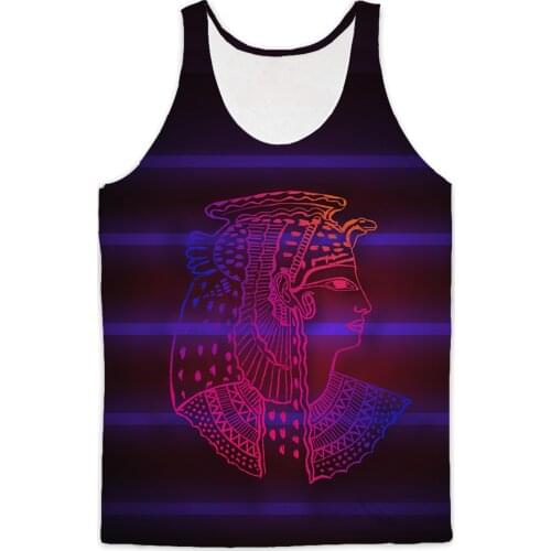REAL American SIZE Neon Cleopatra fashion 3D Sublimation Print Tank top - plus size 4XL 5xl 6XL