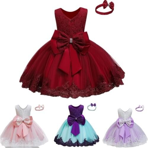 Baby Girl Red Christmas Dress New Year Clothing Infant Christening Dress Birthday Party Dress Princess Dress Toddler Ball Gowns