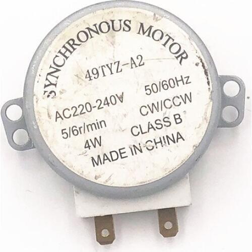 1Pc 49TYZ-A2 4W 5/6RPM AC 220-240V 50/60Hz Synchronous Motor for Microwave Oven