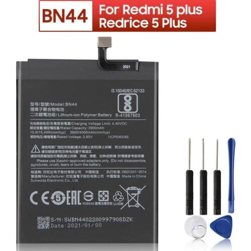 Original XIAOMI BN44 Replacement Battery For Xiaomi Redmi 5 Plus 5.99" Redrice 5 Plus Authentic Phone Batteries 4000mAh
