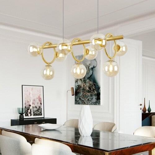 Modern led glass ball kitchen dining bar nordic lamp pendant lights kitchen chandeliers ring lamp livingroom bedroom