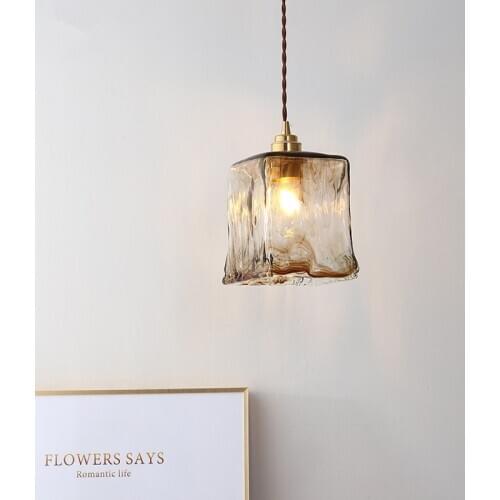 Antique hanging lamp Art Deco Design rustic light Led glass lampshade lampshade for Bedroom Room dining table lamp