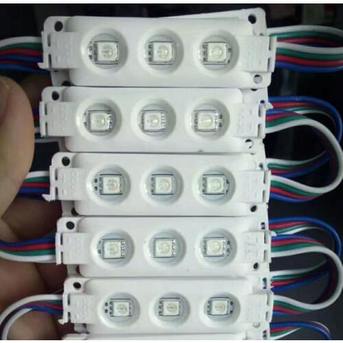 High quality high brightness injection LED module waterproof SMD 5050 LED backing light DC12V 0.72W 3 led RGB white red blue