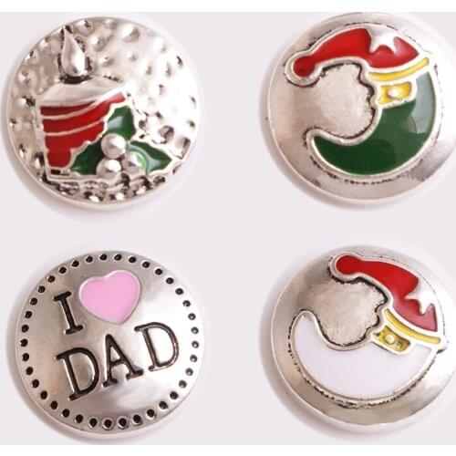 XH9762 NEW 18mm Christmas moon candle Metal Snap button fit snap jewelry