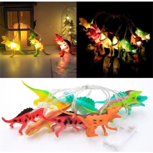 1.2M 8LED Dinosaur String Lights Dinosaur Party Decor Children Favors Roar Dino Living Room Birthday Party Decoration Supplies