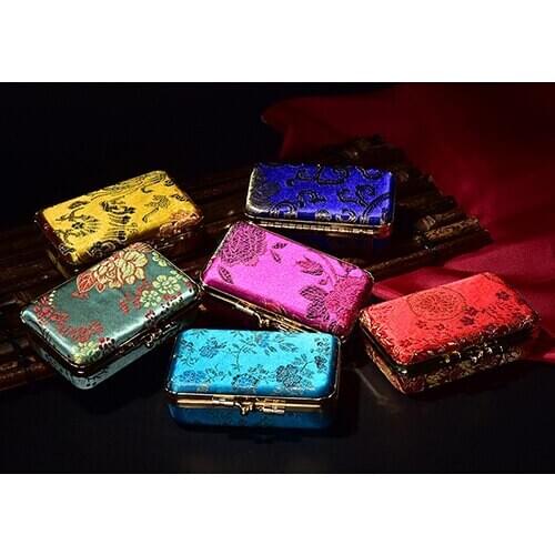 1pcs Plain Embroidered Makeup Display Lipstick Stand Case Bag Makeup Cosmetics Lipstick Organizer Holder With Mirro