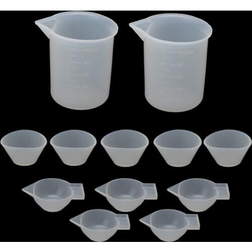 12Pcs Silicone Mixing Measuring Cups UV Resin Mold DIY Casting Silicone Cups Jewelry Tool Kit