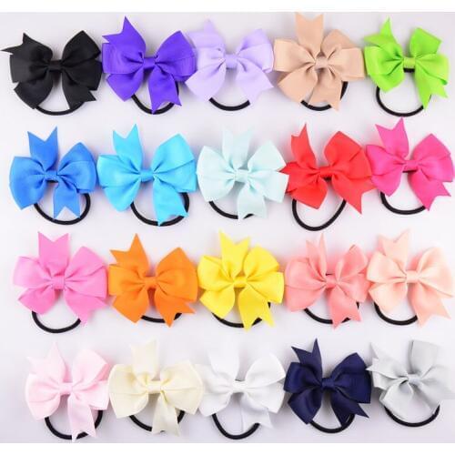20C 20pcs/lot High Quality Hair Bands WIth Grosgrain Ribbon Bows Children Headband Flowers Girls Headwear DIY Accessories FS01