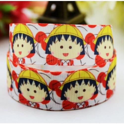 22mm 25mm 38mm 75mm Ruban satin Chibi Maruko Chan Cartoon printed Grosgrain Ribbon Bow X-00887 10 Yards