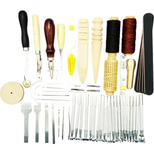 59 Pcs/set Leather Kit Sewing Embossed holes Tools for Dressmaker Leather Handmade