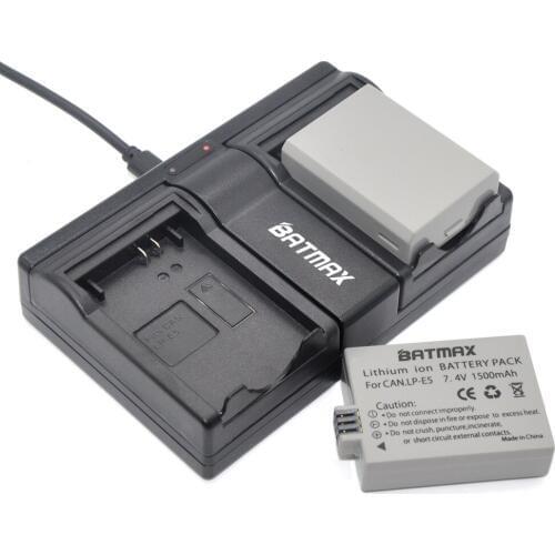 2Pcs 1500mAh LP-E5 LP E5 LPE5 Camera Battery+Dual USB Charger for Canon EOS 450D 500D 1000D KISS X2 X3 F Rebel XS XSi T1i