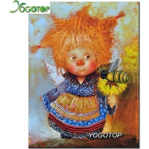 YOGOTOP DIY Diamond Painting Cross Stitch Cartoon angel Needlework Home Decor Full Rhinestone Mosaic 5D Diamond Embroidery VS712