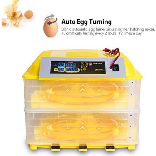 KKmoon 220V Automatic Digital Egg Incubator with Fan Egg Turner 112/96 Eggs Poultry Hatcher Machine LCD Temperature Humidity