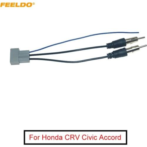 FEELDO Car 2PIN Female to ISO Male Double Plugs Radio Antenna Adapter For Honda CRV Civic Accord Radio Wire Cable