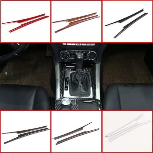 6 Color Silver Red For Mercedes Benz C Class W204 C180 C200 ABS Car Center Console Both Side Gear Shift Trim Strips Accessories