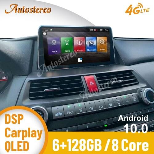 6+128GB Android 10.0 Carplay Car GPS Navigation For Honda Accord 8 2008-2012 Headunit Multimedia Player Autostereo Tape Recorder
