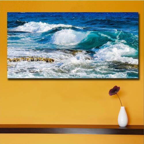Large Size Printing sea-ocean-surf-stones Wall Art Picture Oil Painting Home Decor Living Room Modern Canvas Print Paintings