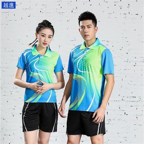 Quick drying and ventilating badminton top sports mens and womens volleyball clothing table tennis clothing single top group p