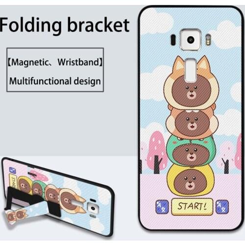 Lovely Bear Folding Wristband Case For Asus zenfone Selfie ZD551KL Z00UD Back cover Coque Funda For Asus ZenFone 3 ZE552KL