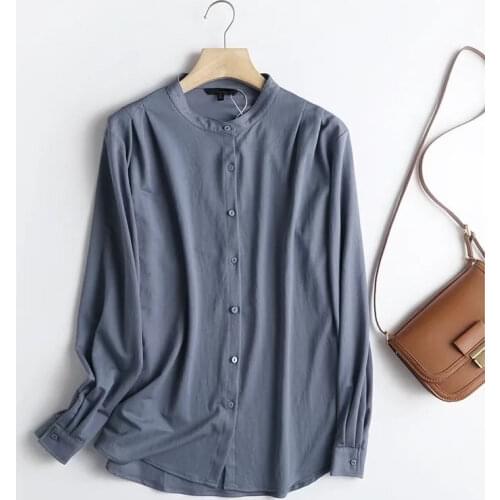 Блузки с воротником стойка Daveanddi China At AliExpress