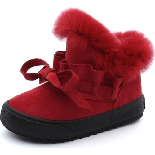 Babaya Children Shoes Girls Snow Boots Plus Velvet Boots Shoes 2020 Winter New Girls Winter Shoes Cotton Boots Kids