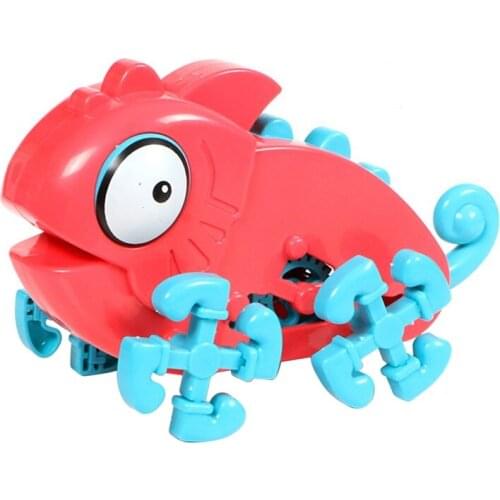 DIY Assembled Chameleon Toys Electric Chameleon Model Crawling Toys Mini Chameleon for Boys and Girls Gift