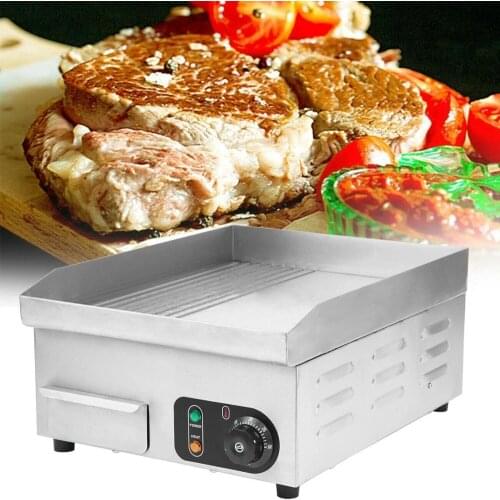 2000W Electric Countertop Griddle Hot Plate BBQ Grill Grease Tray Flat Restaurant Kitchen Family Gatheri Cooking Tool