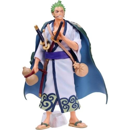One Piece Anime Wano Kuni Ichibansho Figure Sake Bottle Kimono Roronoa Zoro Juro Boxed Figure Classic Toy Figure Children Gift