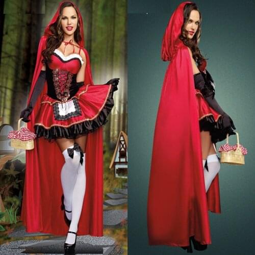 Adult Little Red Riding Hood Costume Halloween Adult Cosplay Dress Fancy Dress For Party M XL P1065