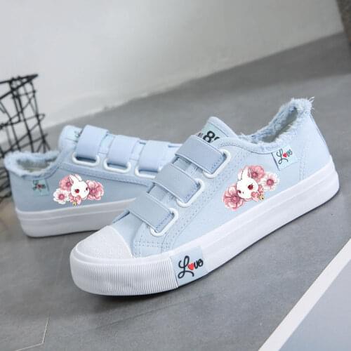 Spring Summer 2021 New Women Low-top Canvas Shoes Girl Cute Hand-Painted Fairy Flat Shoes Fashion Student Casual Sneakers