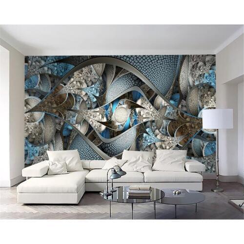 Beibehang Large-scale high quality 3d wallpaper mural European luxury palace wind abstract glass TV background wall 3d wallpaper