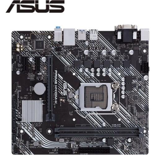 Used motherboard For Asus PRIME H410M-K Original Desktop Intel H410 H410M DDR4 Motherboard LGA 1200 i7/i5/i3 USB3.0 M.2 SATA3