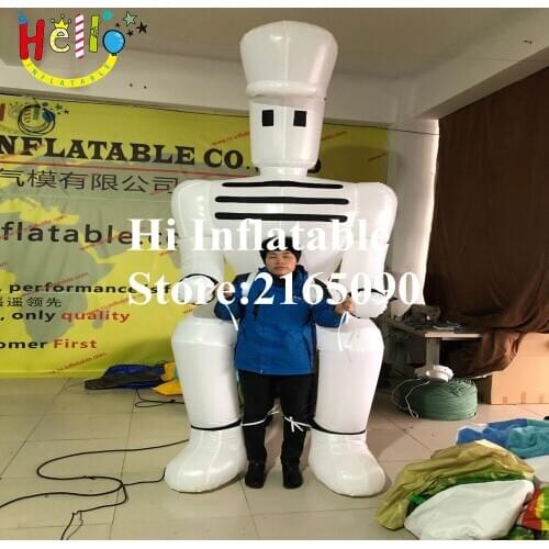 3 m high festival decoration inflatable soldier robot cartoon character costume puppet drummer