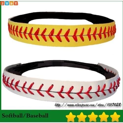 Gum For Sport Hair Jewelry Seamed Lace Leather Headband Herringbone Softball Fast Pitch Baseball Stitch Hair Jewelry