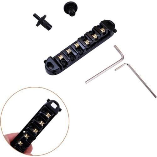 Roller Saddle Locking Tune-O-Matic Chrome Bridge For Guitar Black 1SET Drop Shipping Support