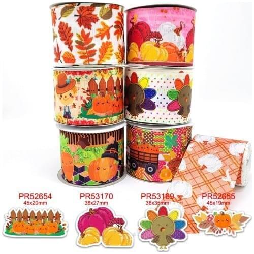 DIY craft supplies Halloween printed grosgrain ribbon, satin ribbon 50 yards, planar resins 30 pieces. 43125