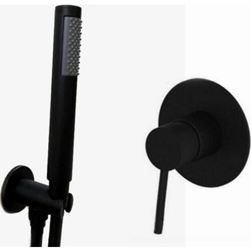 Bathroom black Handheld Shower Black wall mounted brass holder with 1.5m stainless black hose Shower set TH993