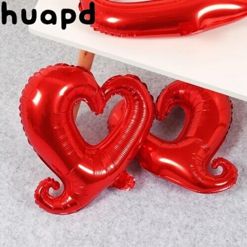 Pure red love heart aluminum foil balloon wedding party decoration metal helium inflatable ball wedding I love you balloons