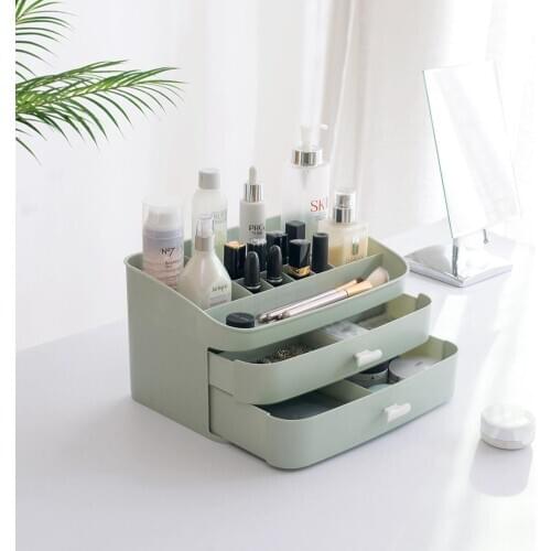 Makeup Storage Drawer Make Up Storage Organizer Cosmetic Lipstick Jewelry Nail Polish Box Holder Bathroom Table Makeup Case Box