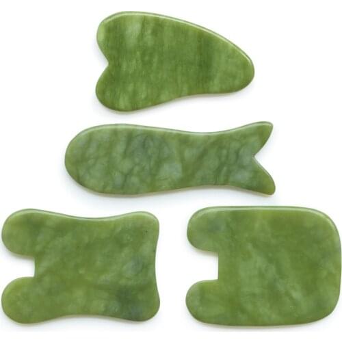 1PCS Traditional Physical Guasha Jade Scraping Board Facial Massager Gouache Scraper SPA Salon Body Massage Detox Gua Sha Tool