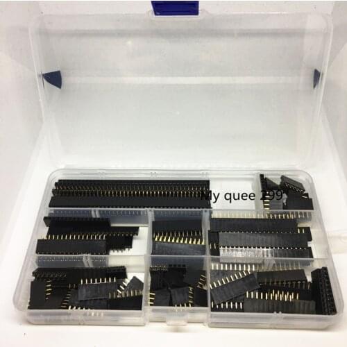 120Pcs 2.54mm Straight Single Row PCB Board Female Pin Header Socket Connector Strip Assortment Kit for Arduino Prototype Shield