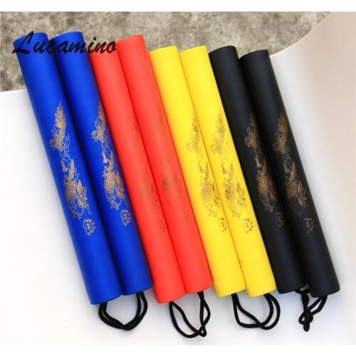 2pcs/lot) 4C Martial Arts Foam Nunchakus Kids rope chains plastic nunchaku Child kung fu Wushu nunchucks Trainer For beginners