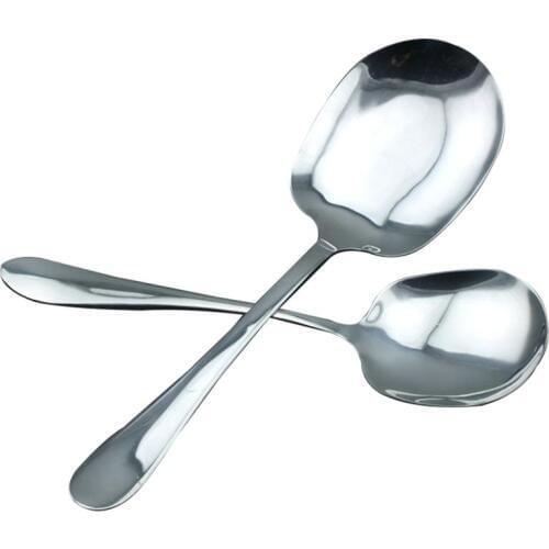 2pcs Stainless Steel Serving Spoon Italian Western Common Spoon Dinner Serving Spoon Kitchen Tableware