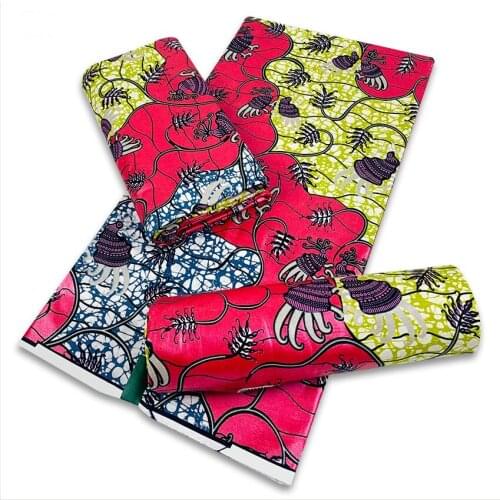 2021 Hot Sale African Golden Wax Fabric 100% Cotton Prints Fabric Gold Nigeria Tissu Veritable Wax Fabric 6 yards Y718-5