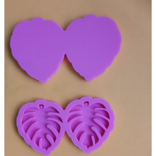 3 Pcs Leaves Earrings Epoxy Resin Mold Ear Studs Necklace Silicone Mould DIY Crafts Jewelry Pendants Casting Tools