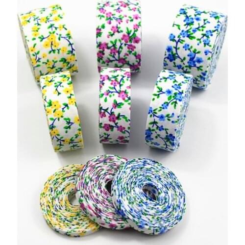 5Meter/Lot 10 25 40mm Polyester Fabric Cloth Layering Plum Wintersweet Flower Ribbon Printed Webbing DIY Hair Accessory Material